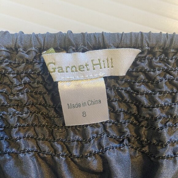 Garnet Hill A Line Mini Skirt Size 8 Gray 100% Silk Pull On Preppy Date Cocktail - Picture 3 of 5
